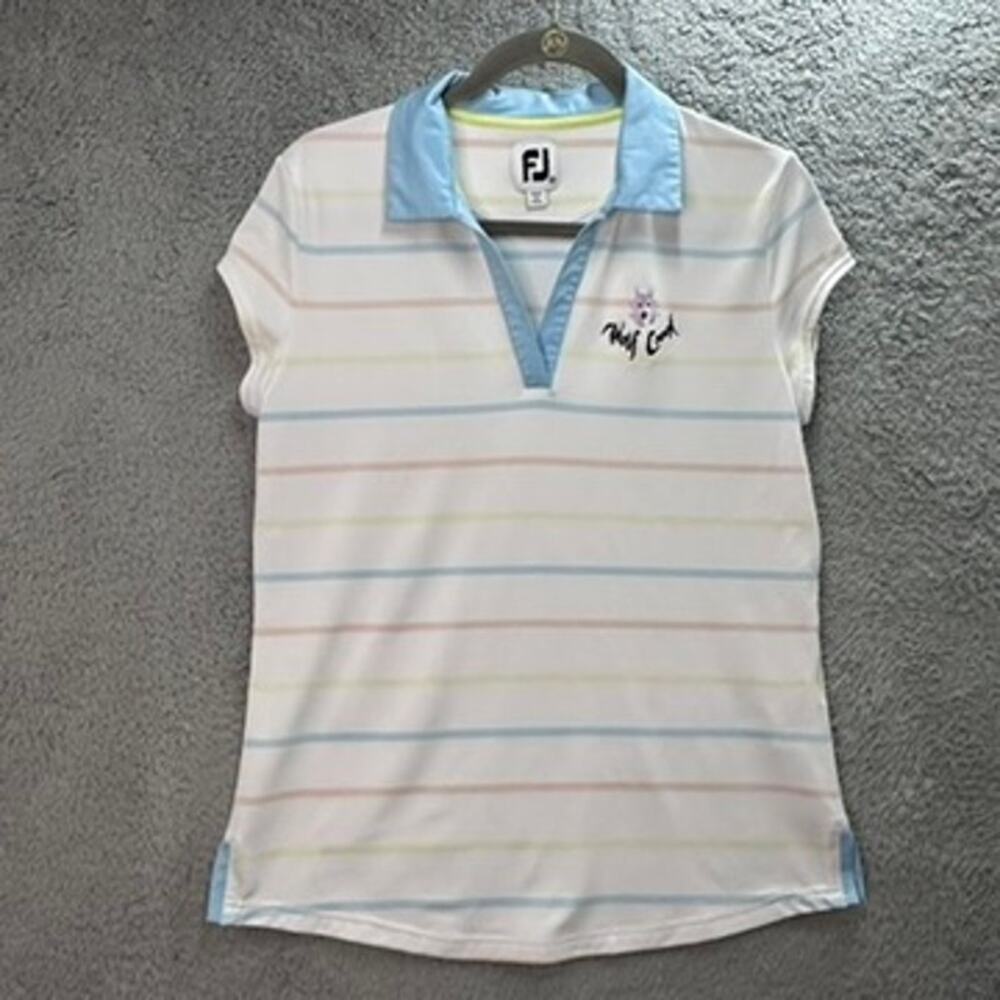 FootJoy Women's‎ Medium Golf Top Wolf Creek Embroidered Stretch Performance EUC